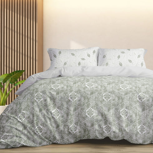 Florida My Day 100% Pure Cotton 180 TC Double Bedsheet Set with Coordinated Pillow Covers